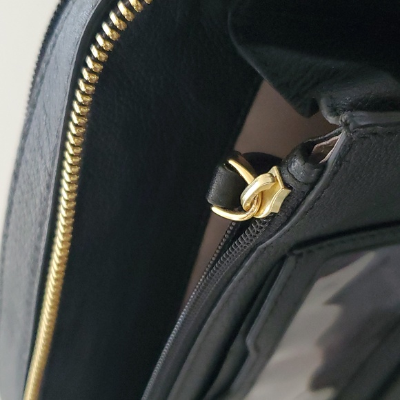 Tumi Voyageur Crossbody Leather Bag and Clutch in Black & Gold - Picture 13 of 15